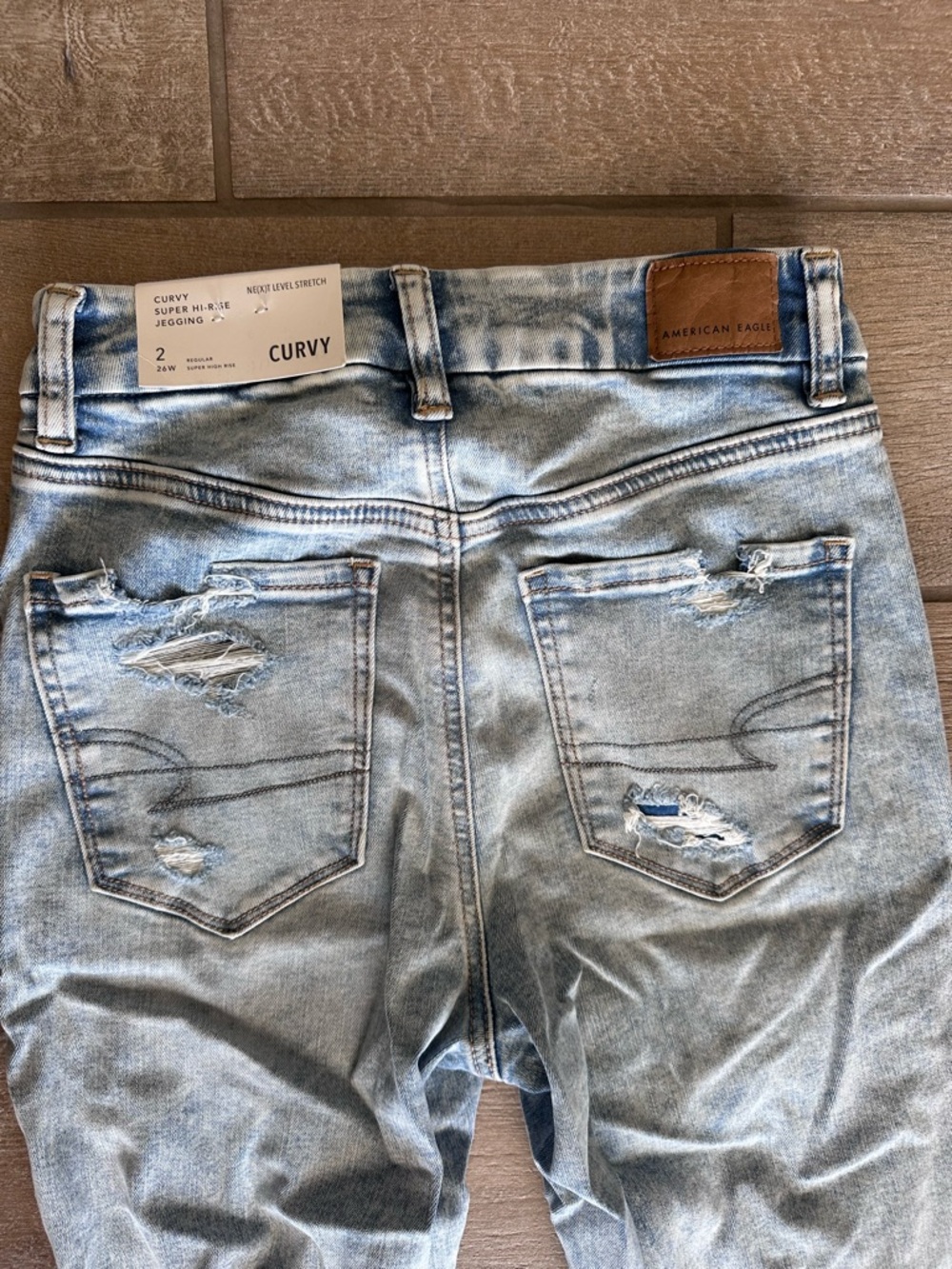 American Eagle Light Blue Stretch Jeans - Size 2 - Picture 6 of 7